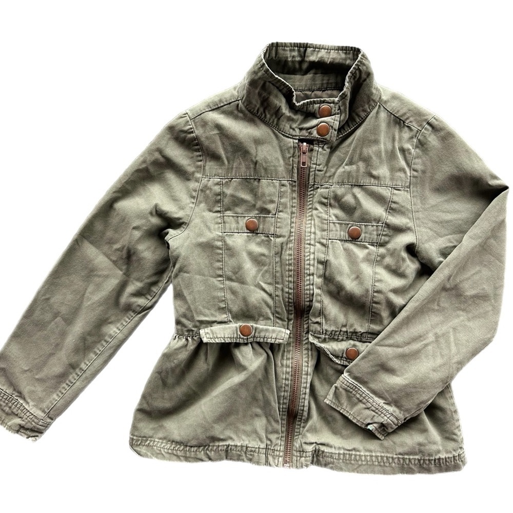 Children’s Place Girls  Green Utility Jacket Size 7/8